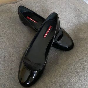 PRADA Patent Ballerina Flat, Size 38.